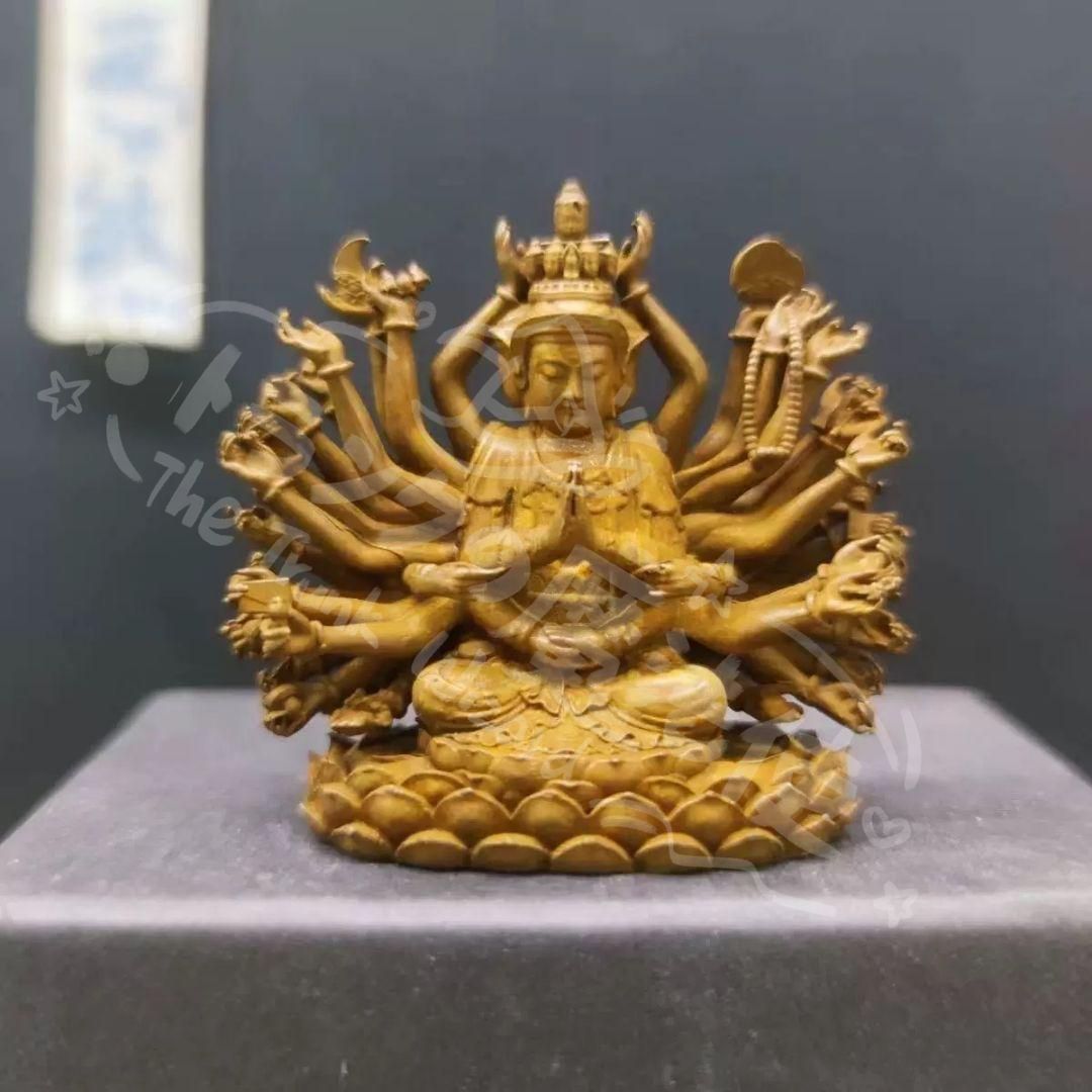新年ギフト仏教美術 千手観音像 仏像 銅製 装飾品 置物