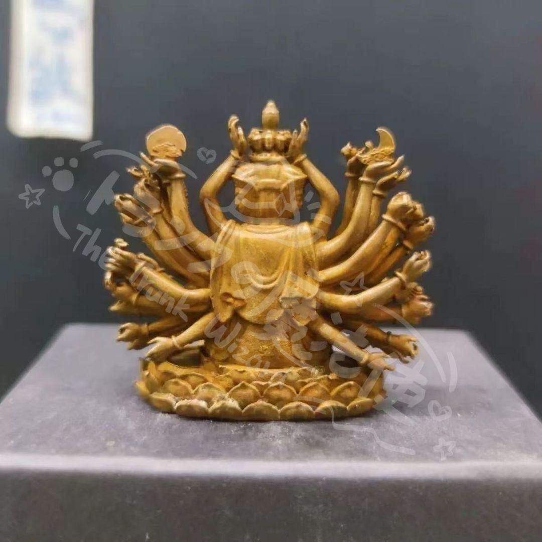 新年ギフト仏教美術 千手観音像 仏像 銅製 装飾品 工芸品 美術品 置物