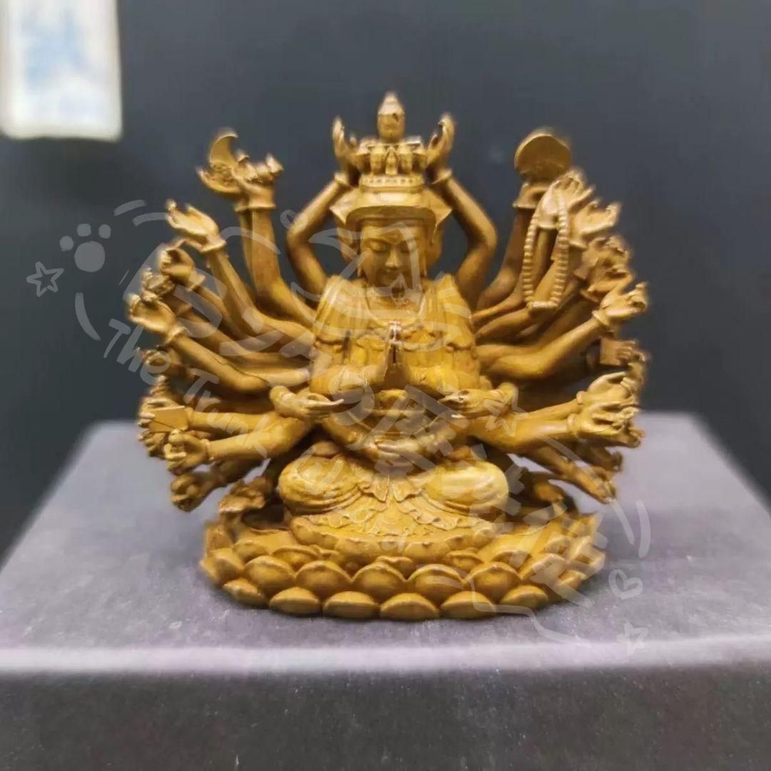 新年ギフト仏教美術 千手観音像 仏像 銅製 装飾品 工芸品 美術品 置物