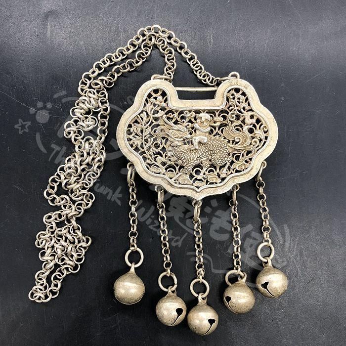 新年ギフト銅 細工 麒麟送子 長命富貴鎖 装飾品 工芸品 美術品 置物