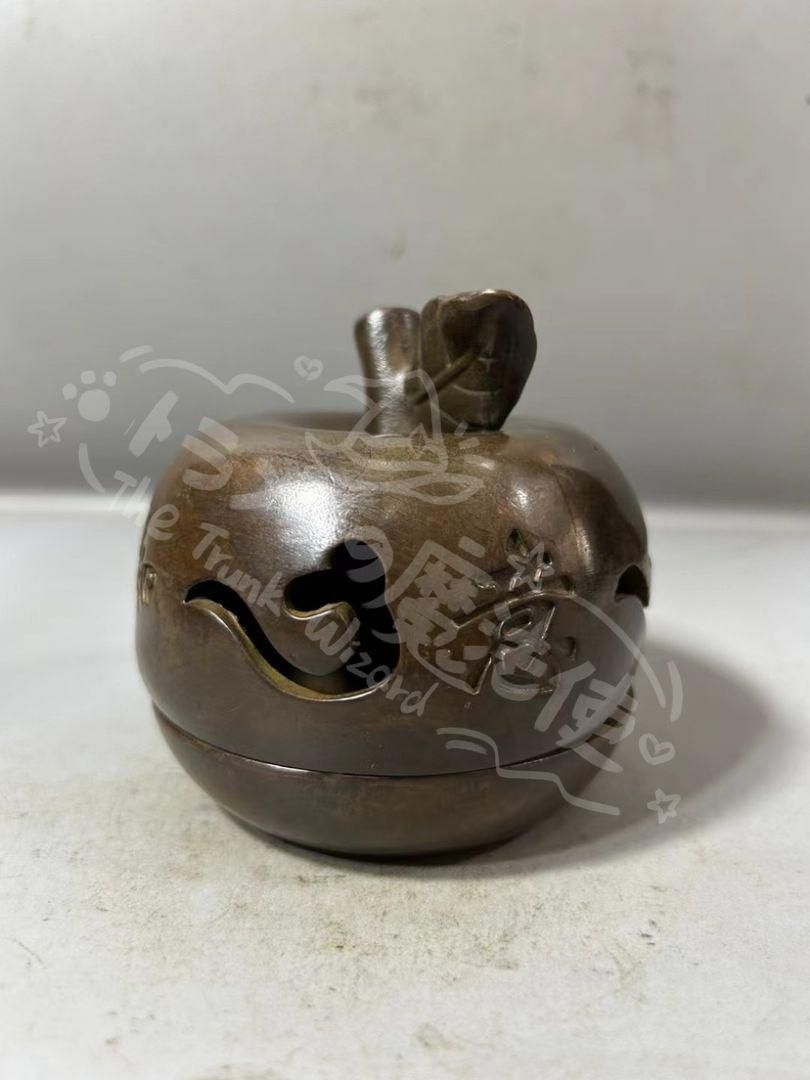 新年ギフト銅 細工 透かし彫り 如意香炉 茶道具 香道具 工芸品 美術品