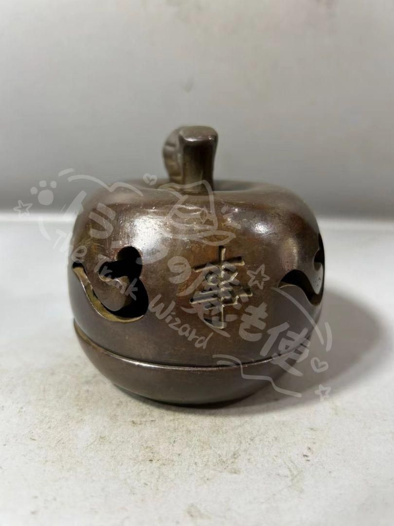 新年ギフト銅 細工 透かし彫り 如意香炉 茶道具 香道具 工芸品 美術品