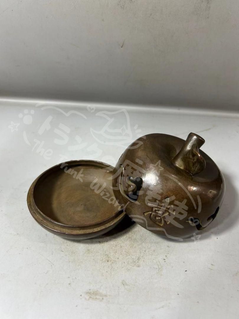 新年ギフト銅 細工 透かし彫り 如意香炉 茶道具 香道具 工芸品 美術品