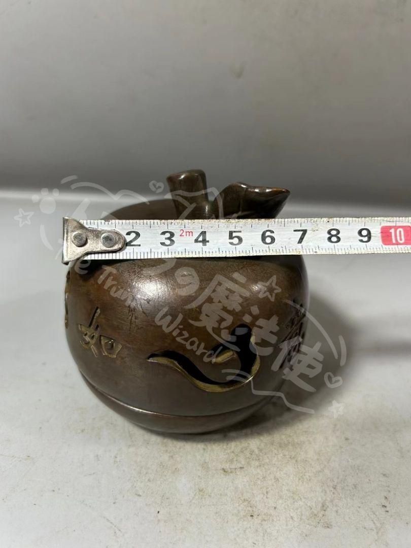 新年ギフト銅 細工 透かし彫り 如意香炉 茶道具 香道具 工芸品 美術品