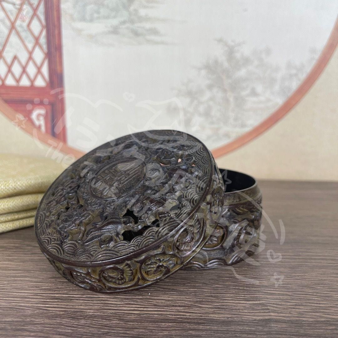 天壇香炉 銅製 装飾品 工芸品 美術品 置物 香炉/香器『高岡銅器【四神獣香炉/差しメッキ】銅製』竹中銅器