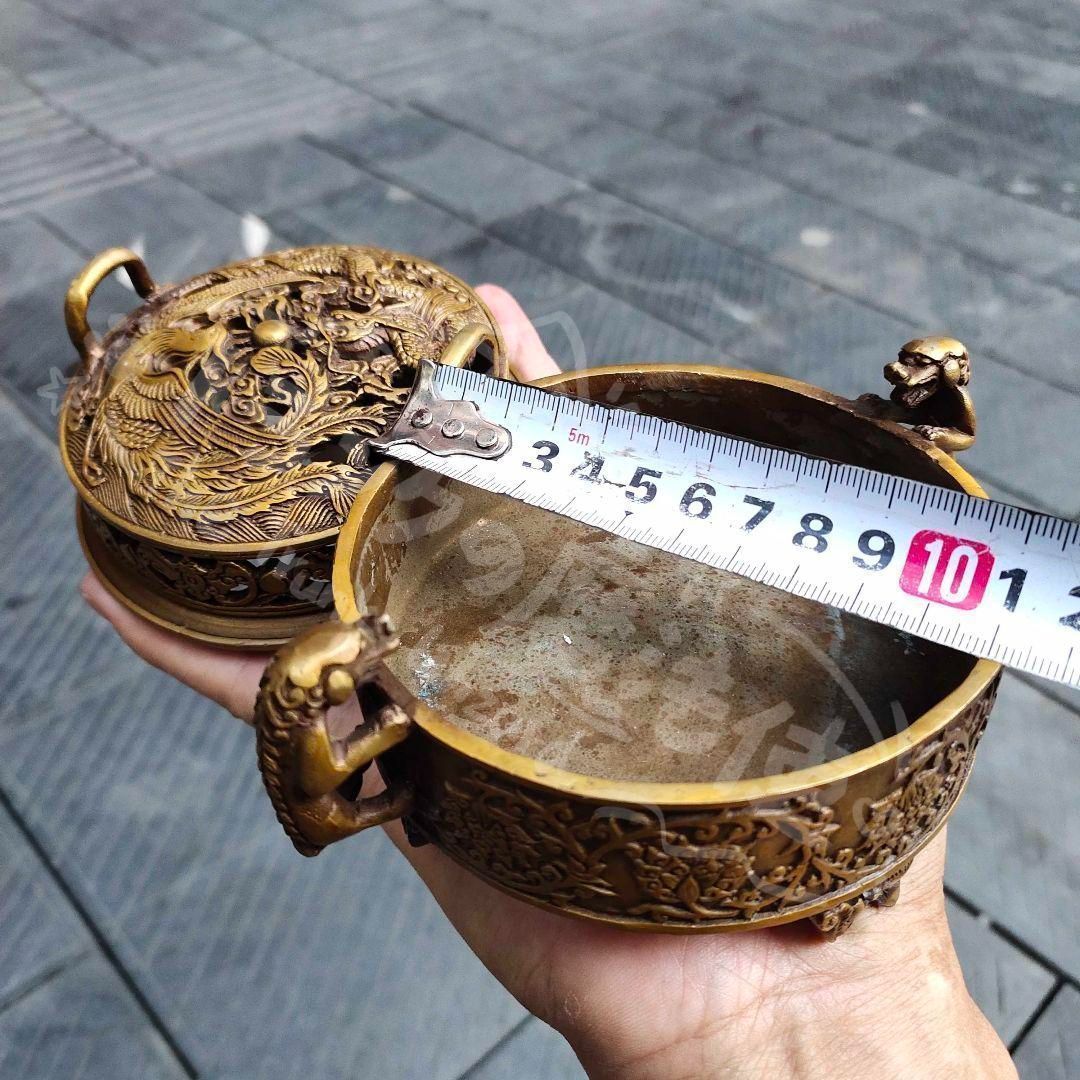 龍鳳香炉 銅 細工 装飾品 現代工芸品 美術品 置物 新年ギフト龍鳳香炉 銅 細工 装飾品 現代工芸品 美術品 置物