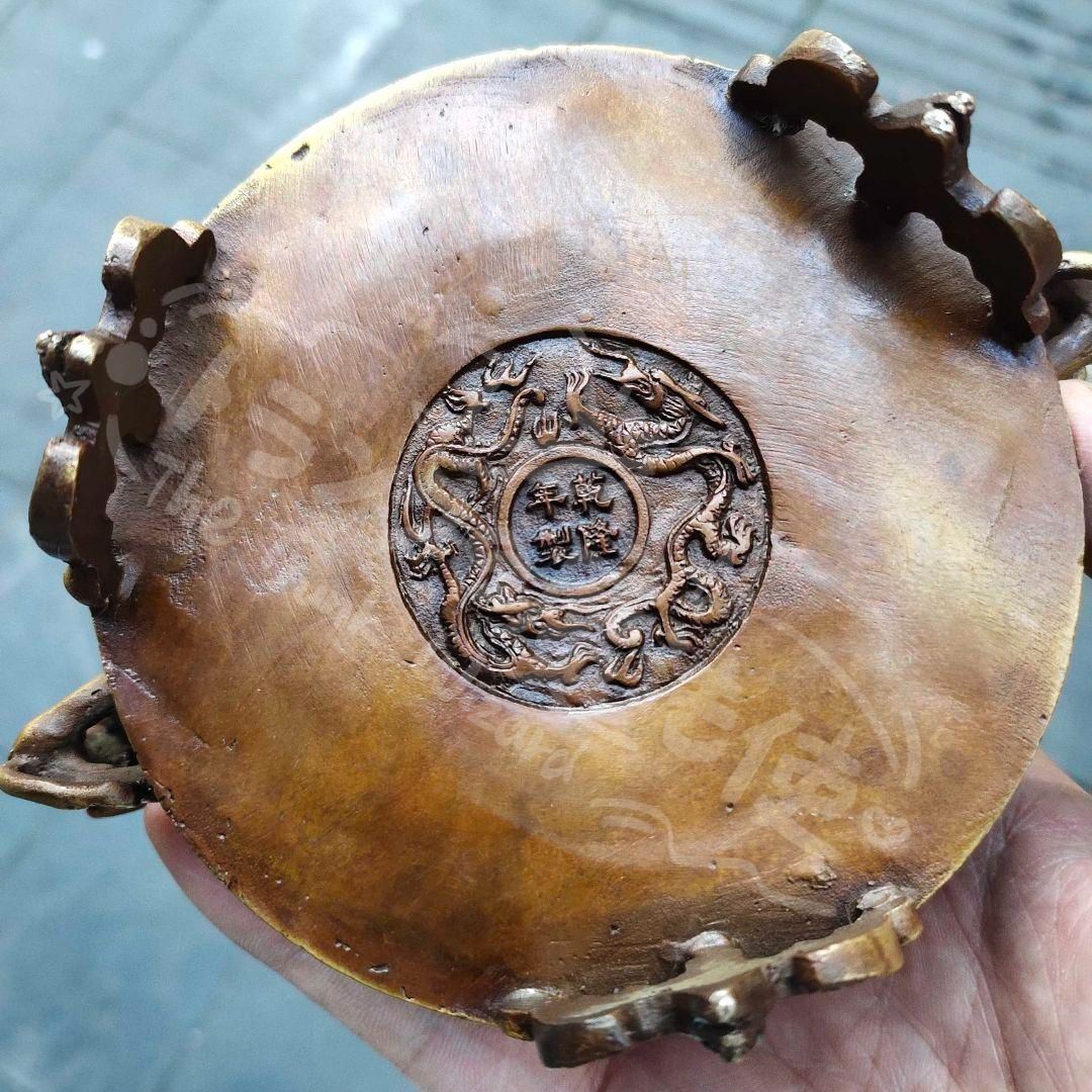 新年ギフト龍鳳香炉 銅 細工 装飾品 現代工芸品 美術品 置物