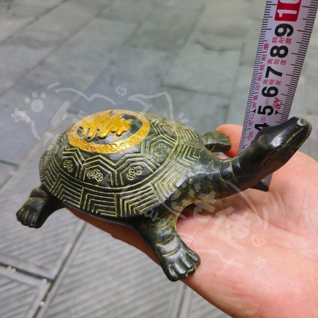 新年ギフト銅製 千年亀 百寿亀 長寿亀 茶台 机 事務室 装飾品 工芸品