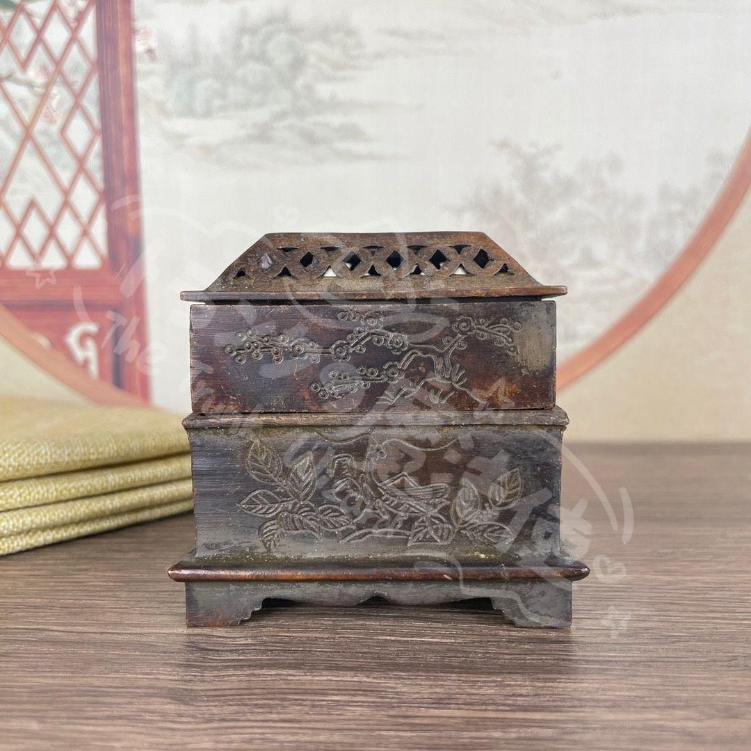 新年ギフト銅 細工 茶道具 香道具 四季如意香炉 工芸品 美術品 置物