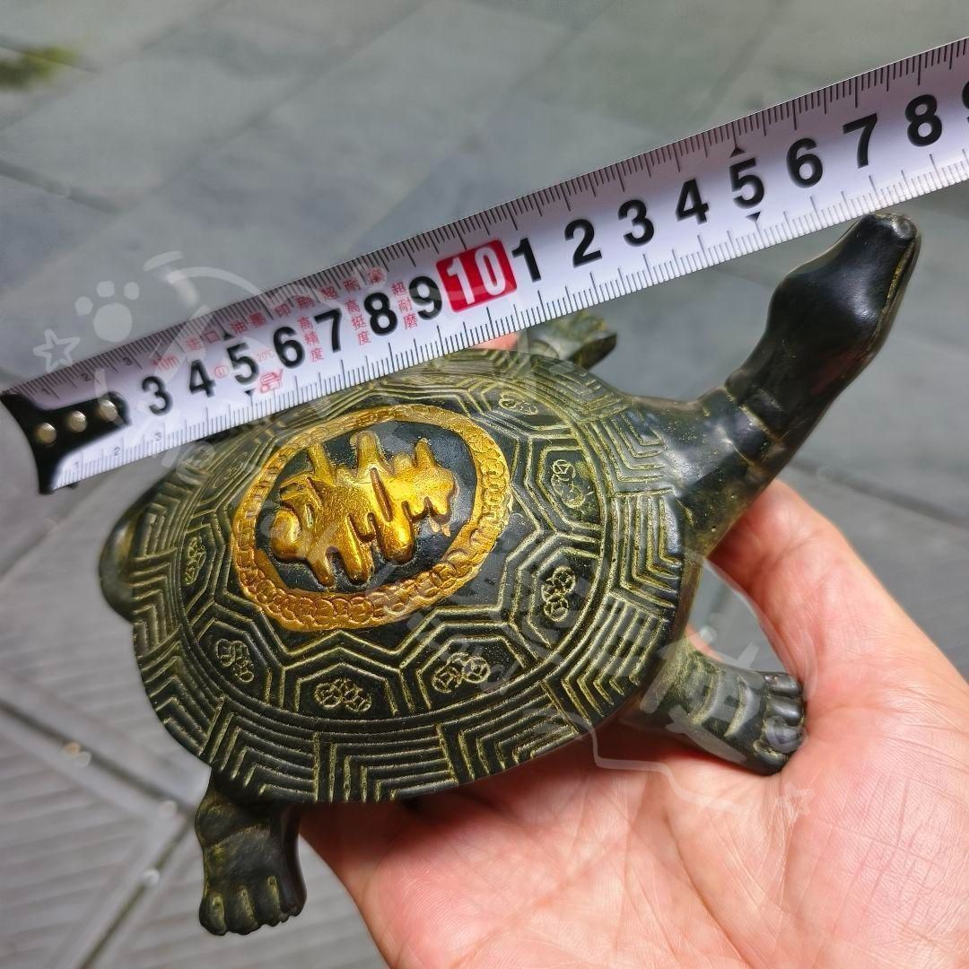 新年ギフト銅製 千年亀 百寿亀 長寿亀 茶台 机 事務室 装飾品 工芸品