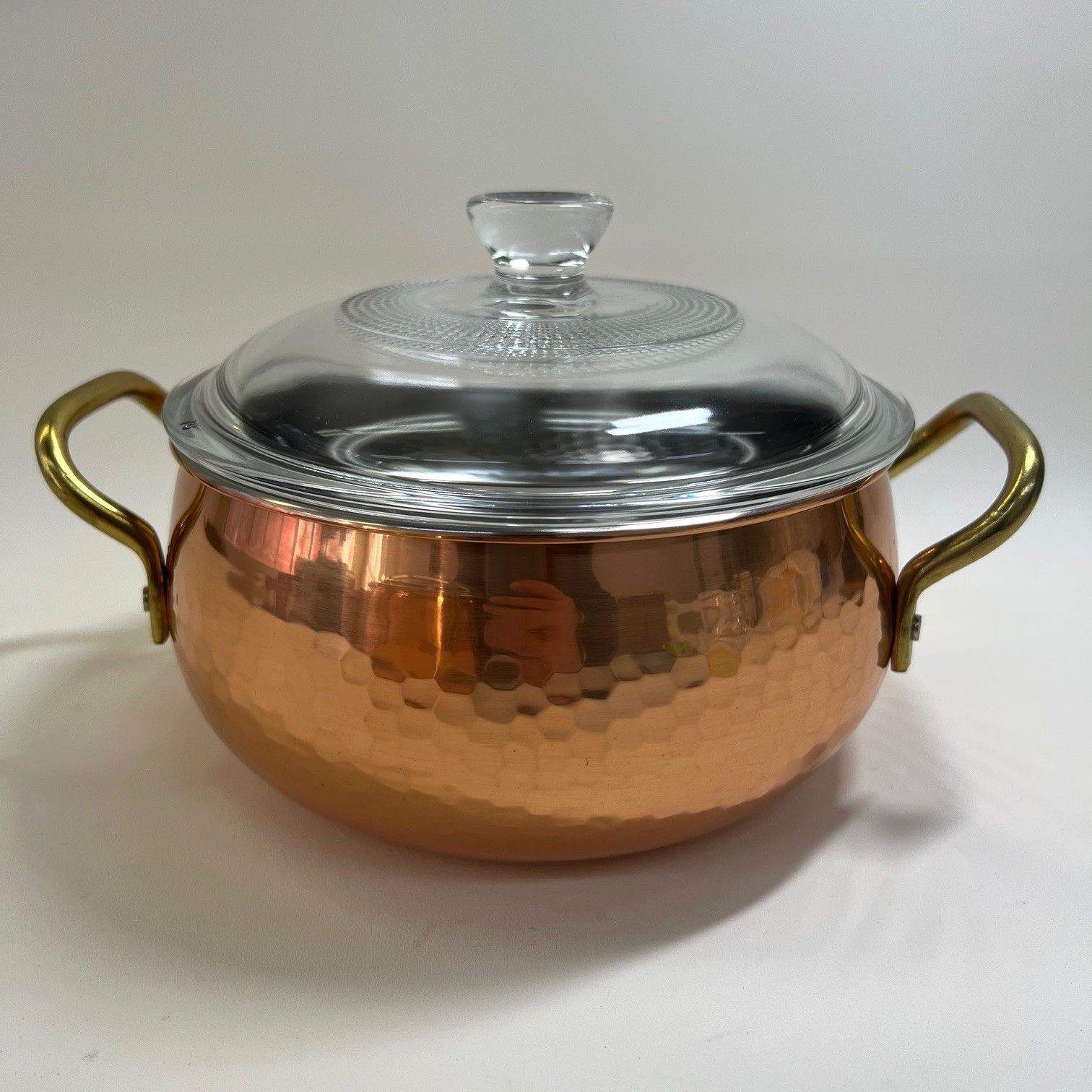 未使用品】純銅製輝シリーズ 両手鍋2個セット レードル（お玉）付き