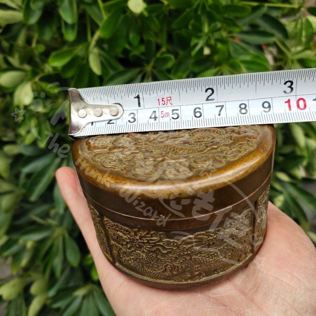 新年ギフト銅 細工 茶道具 竜紋お茶の缶 工芸品 美術品 置物