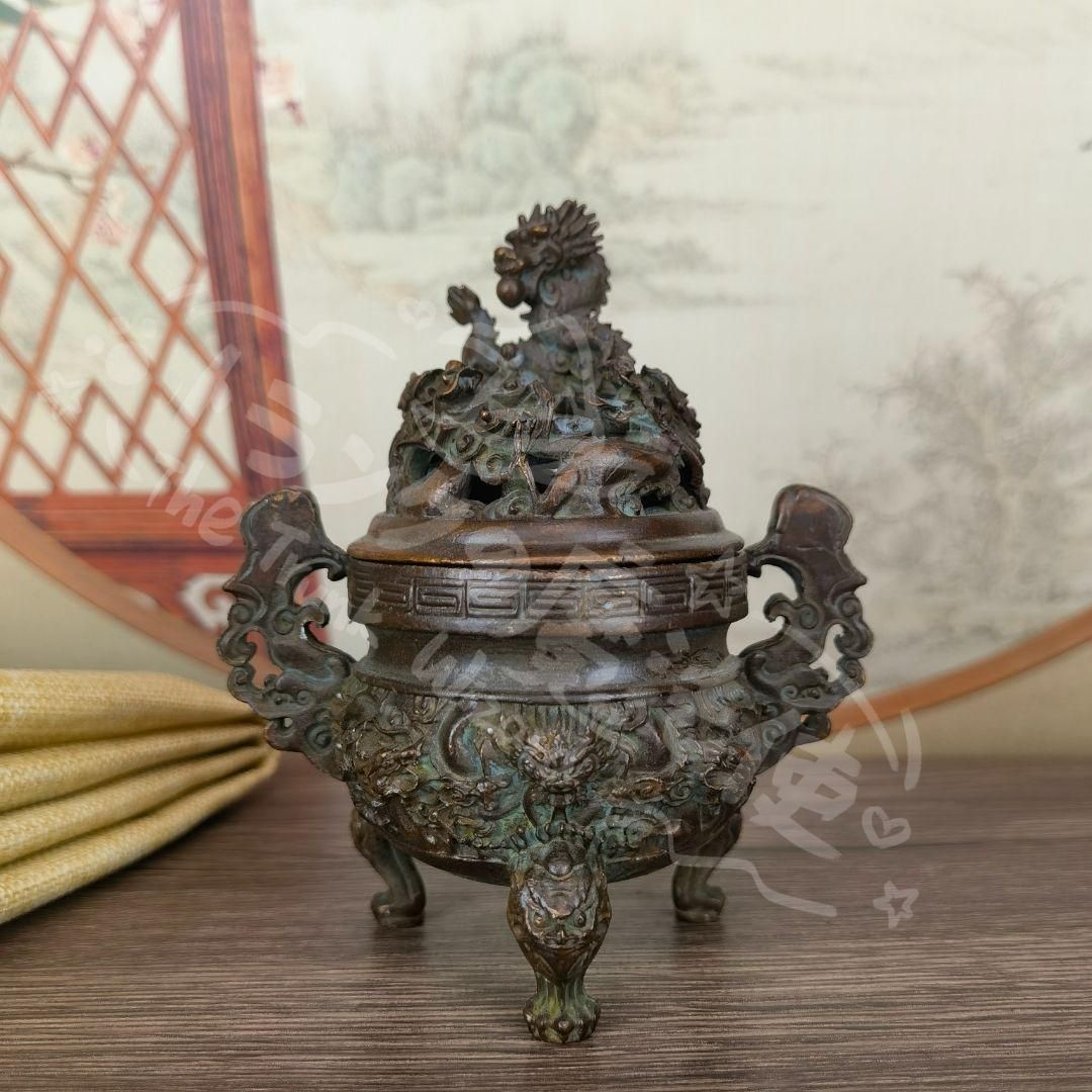 新年ギフト竜紋 九龍香炉 装飾品 工芸品 美術品 置物CZW1207P487