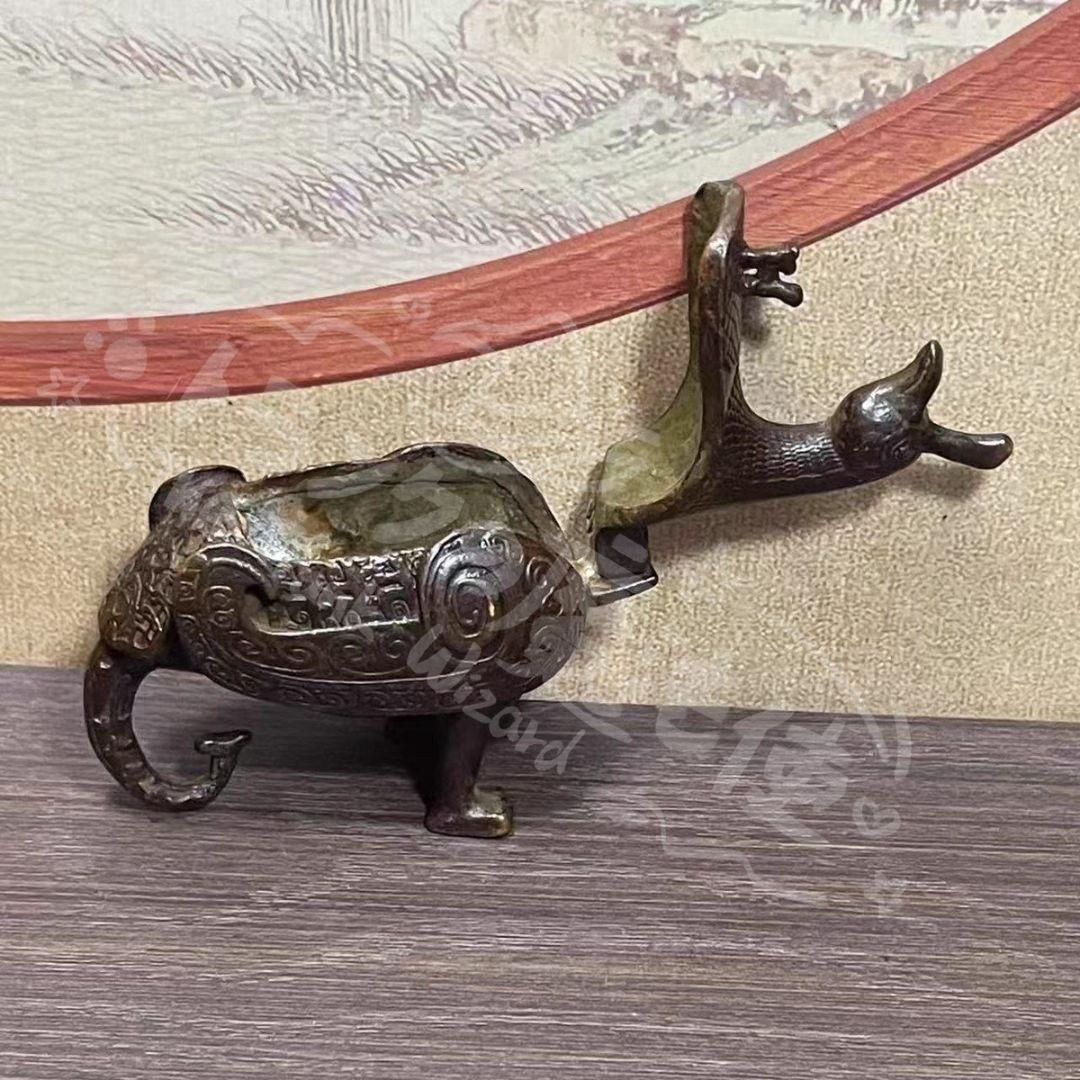 新年ギフト銅細工 侯鳥尊香炉 茶台茶寵 香道具 装飾品 工芸品 置物