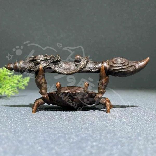 新年ギフト銅細工 蟹文昌筆 朝天一筆 開運 招財 茶台茶寵 茶道具 装飾