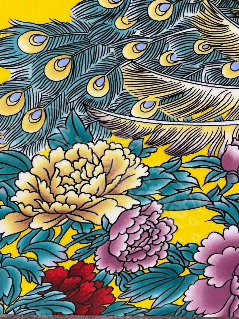 新年ギフト景徳鎮 粉彩花鳥富貴図陶板画 応接間 書斎 茶室 装飾品 工芸