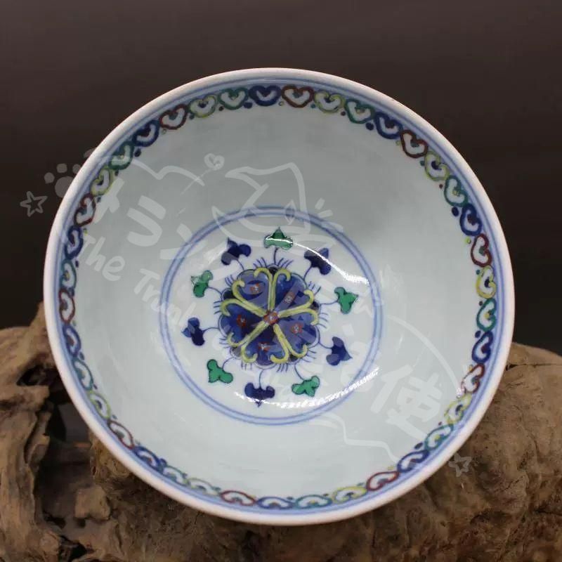 新年ギフト雍正青花斗彩着花鳳紋碗 景徳鎮 陶磁器 装飾品 現代工芸品