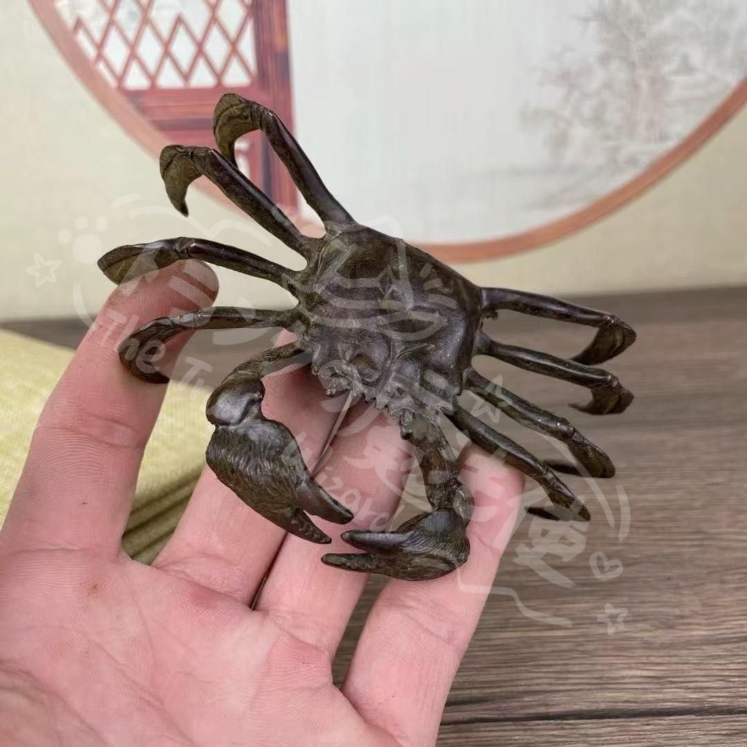 新年ギフト銅製 蟹 茶寵 置物 茶道具 香道具 装飾品 工芸品 美術品