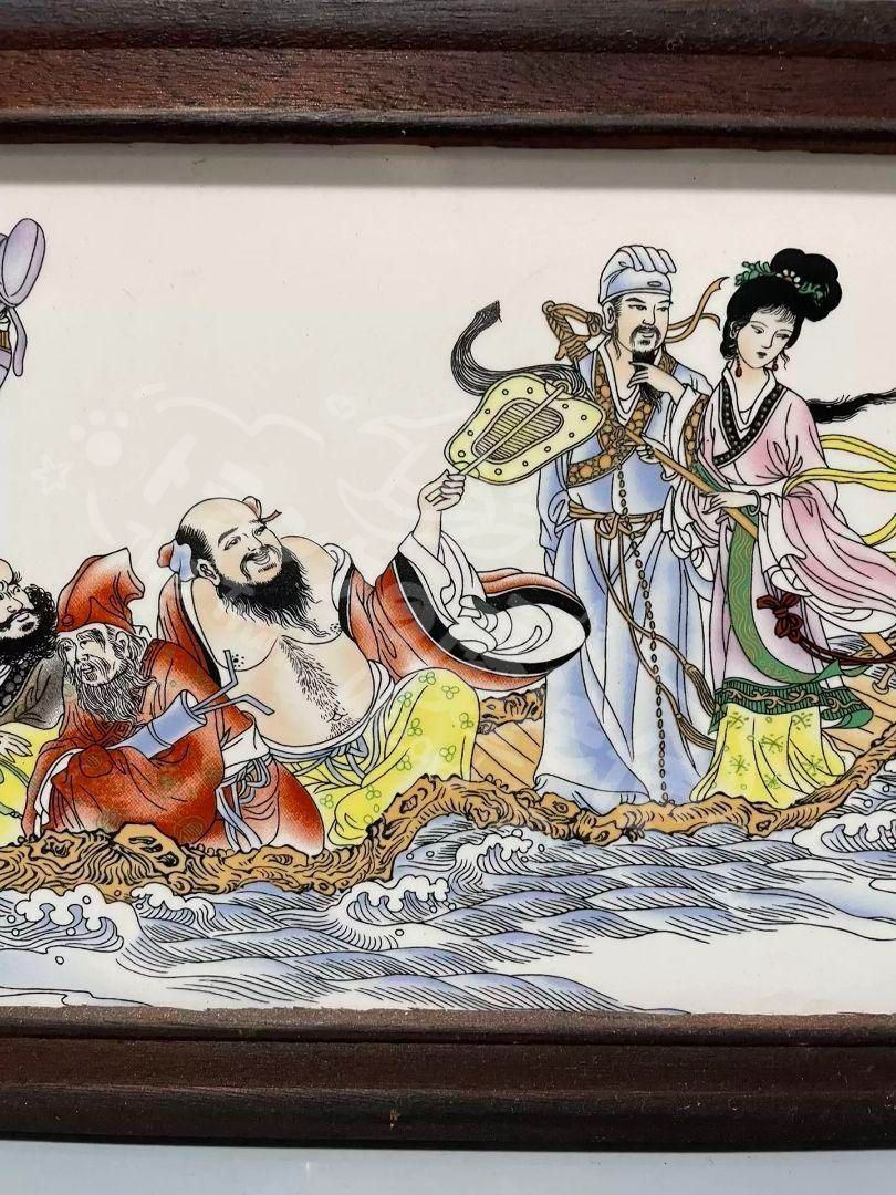 景徳鎮 八仙過海陶板画 応接間 書斎 装飾品 工芸品 美術品 置物 新年ギフト景徳鎮 八仙過海陶板画 応接間 書斎 装飾品 工芸品 美術品