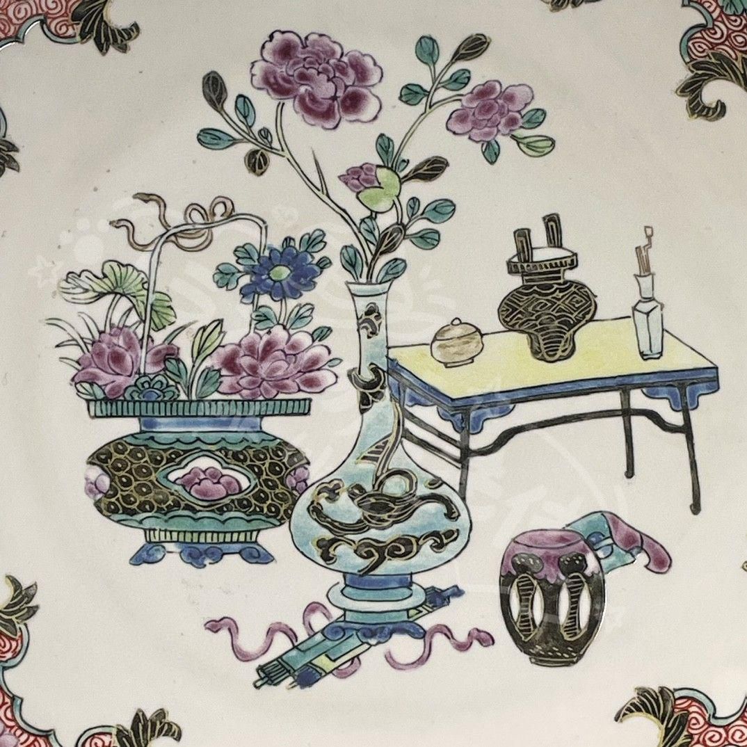 新年ギフト清乾隆 五彩花卉図紋賞盤 景徳鎮 陶磁器 装飾品 置物