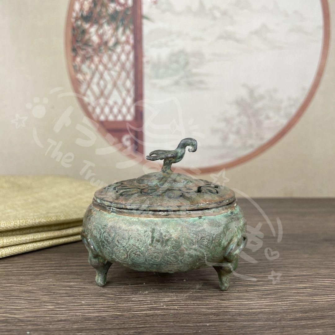 新年ギフト香炉 牛頭三脚炉 茶道香炉 室内アロマ炉 銅製品 装飾品 置物