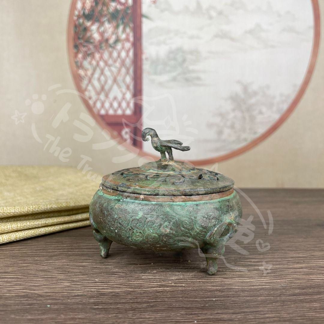 新年ギフト香炉 牛頭三脚炉 茶道香炉 室内アロマ炉 銅製品 装飾品 置物