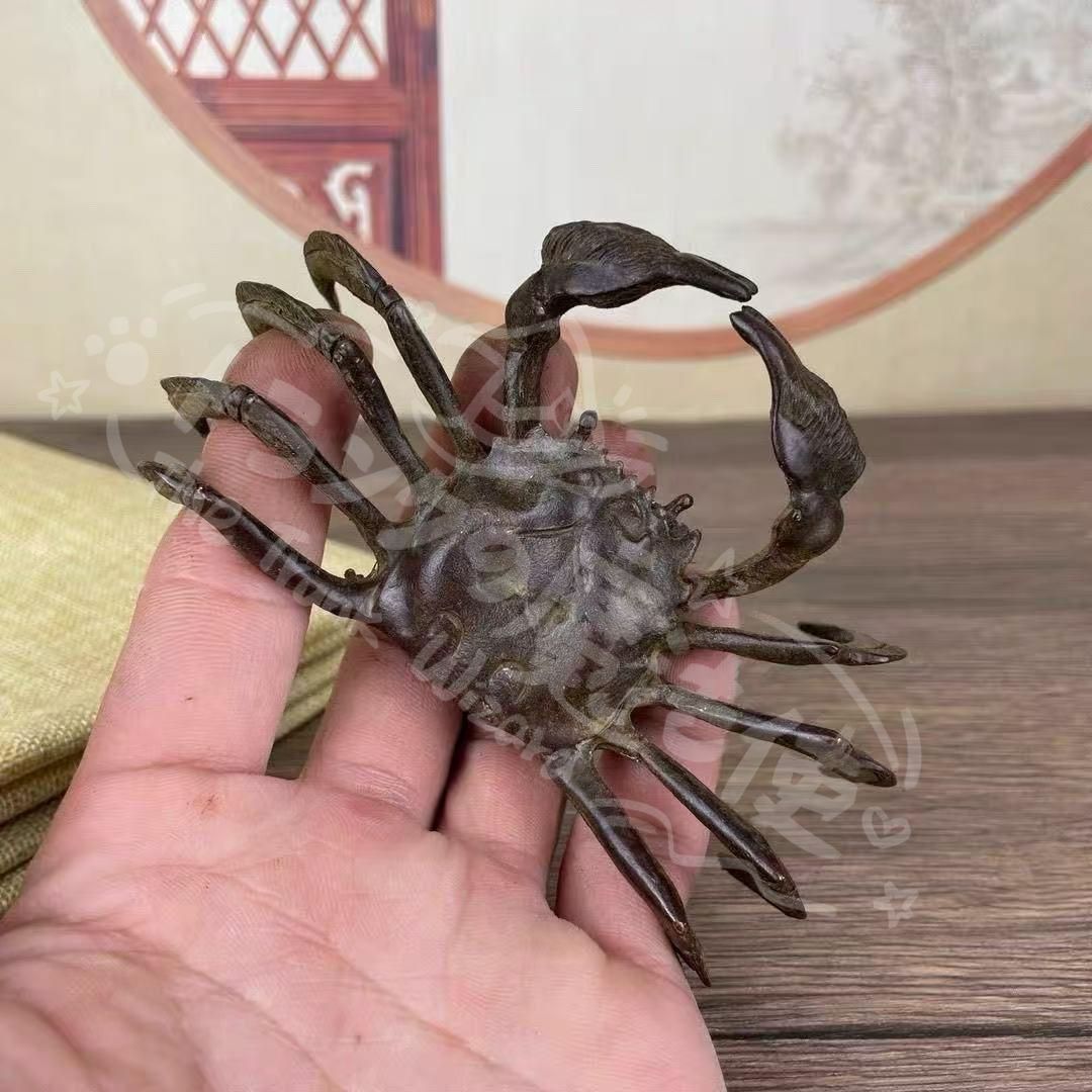 新年ギフト銅製 蟹 茶寵 置物 茶道具 香道具 装飾品 工芸品 美術品