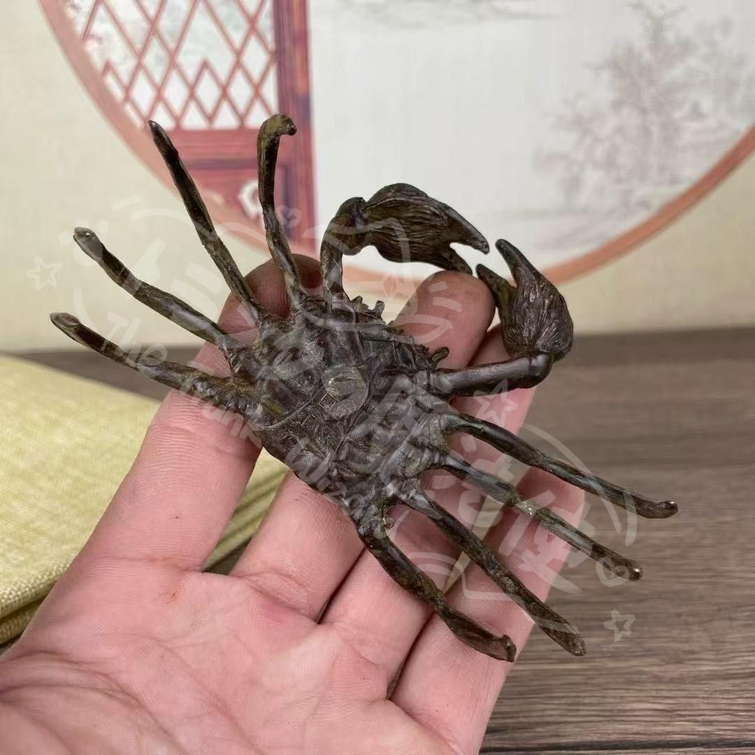 新年ギフト銅製 蟹 茶寵 置物 茶道具 香道具 装飾品 工芸品 美術品