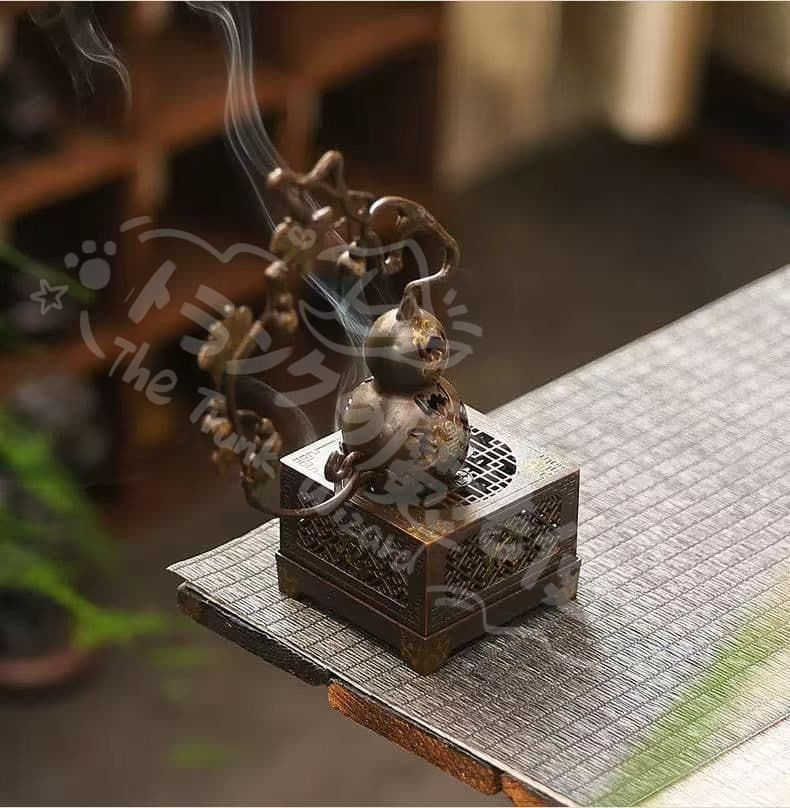 新年ギフト銅製 ひょうたん香炉 薫香炉室内 茶道香炉 装飾品 置物