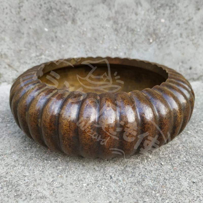 宣款 瓜紋筆洗 銅製 書道具 文房具 工芸品 美術品 置物 新年ギフト宣款 瓜紋筆洗 銅製 書道具 文房具 工芸品 美術品 置物