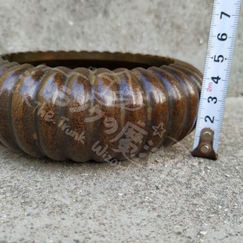 新年ギフト宣款 瓜紋筆洗 銅製 書道具 文房具 工芸品 美術品 置物