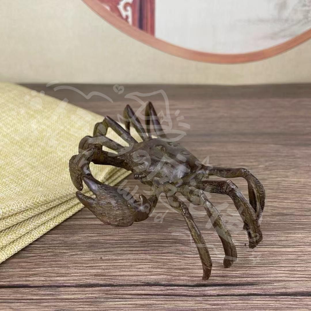 新年ギフト銅製 蟹 茶寵 置物 茶道具 香道具 装飾品 工芸品 美術品