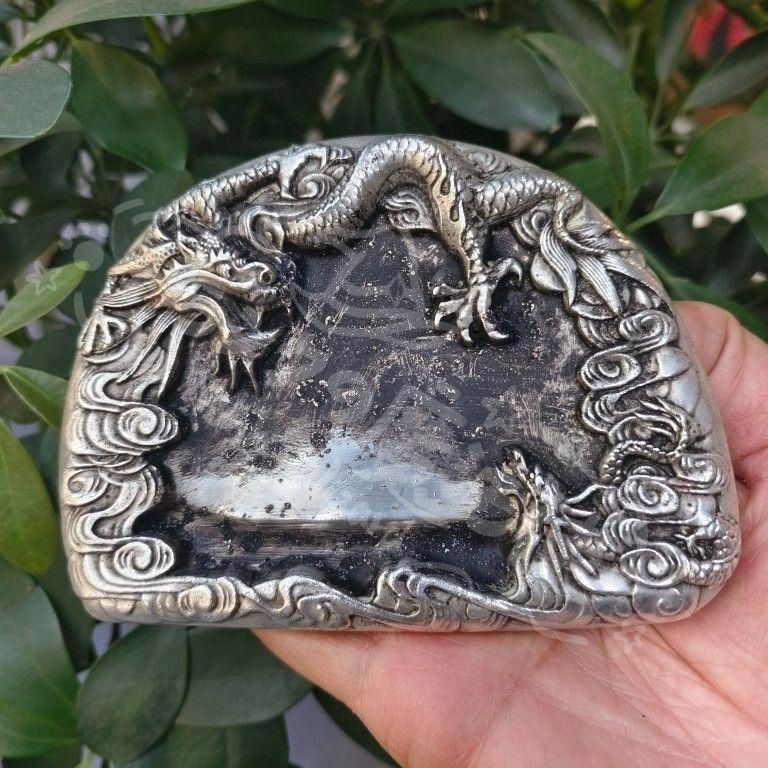 新年ギフト双竜硯 書道具 文房具 現代工芸品 美術品 置物