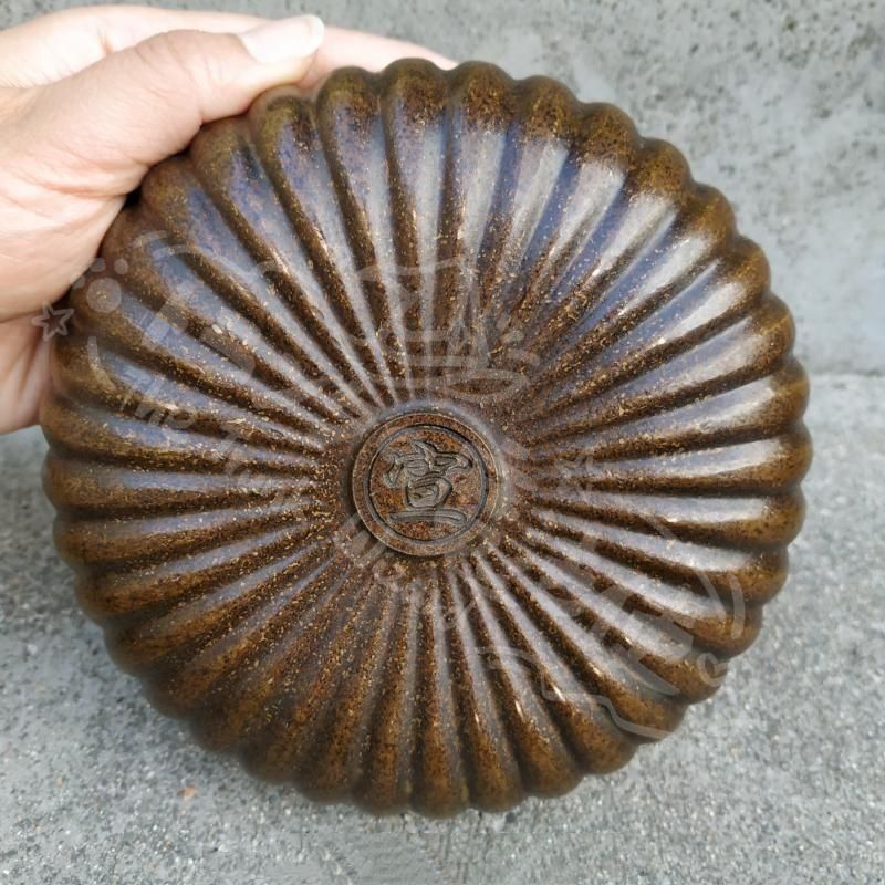 新年ギフト宣款 瓜紋筆洗 銅製 書道具 文房具 工芸品 美術品 置物