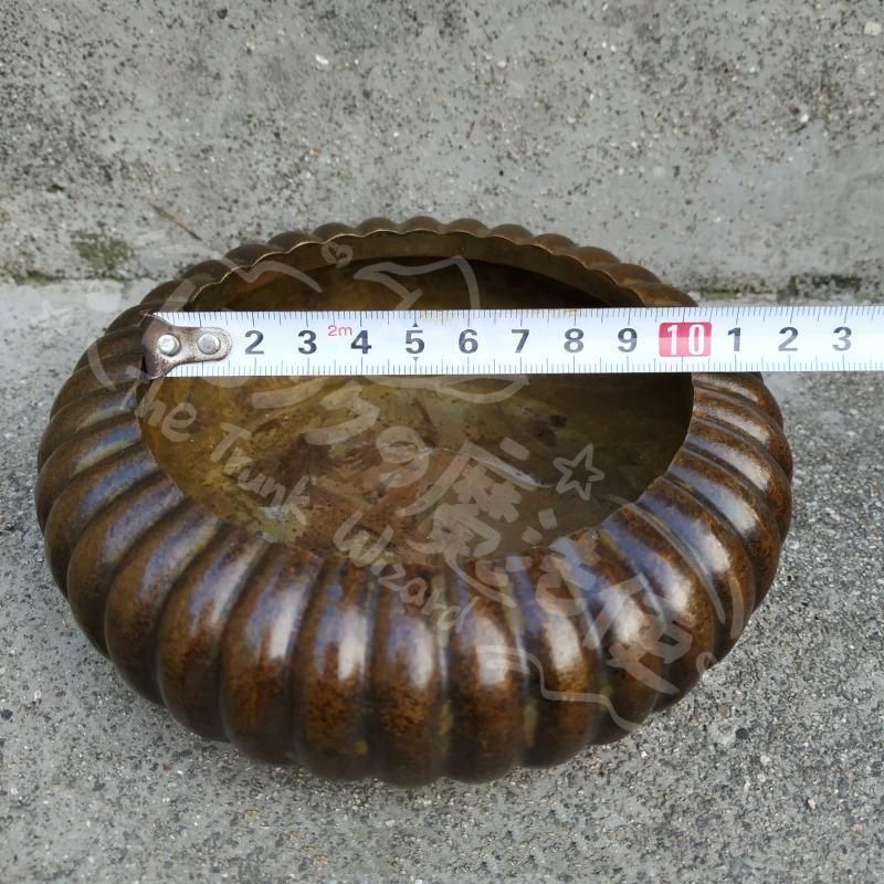 新年ギフト宣款 瓜紋筆洗 銅製 書道具 文房具 工芸品 美術品 置物