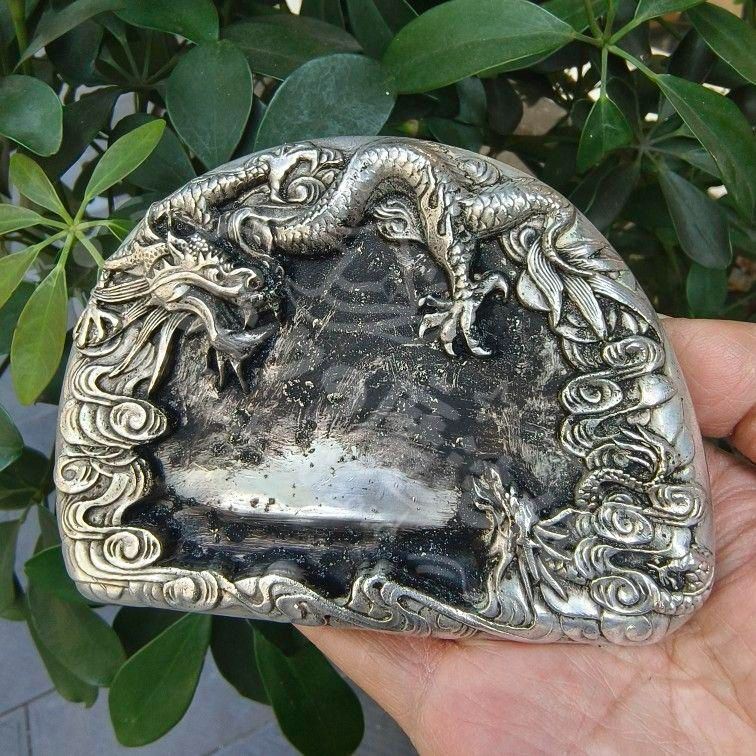 新年ギフト双竜硯 書道具 文房具 現代 置物