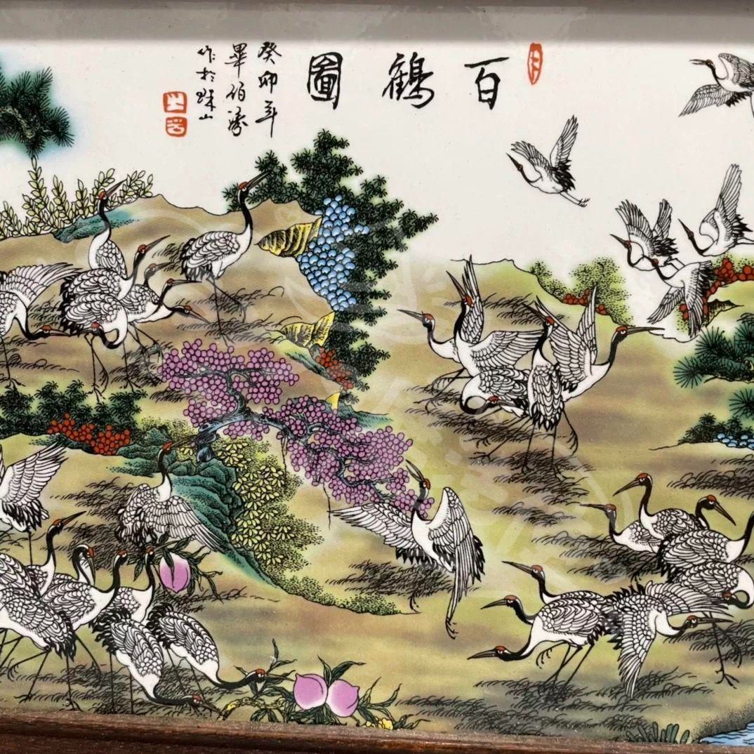 新年ギフト景徳鎮 陶板画百子図 応接間 セール中 書斎 懸掛 装飾品