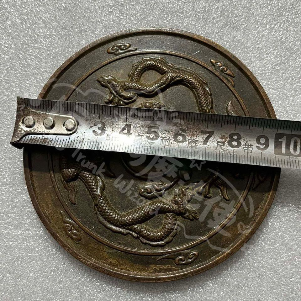 新年ギフト銅鏡 二龍戯珠銅鏡 装飾品 現代工芸品美術品 置物