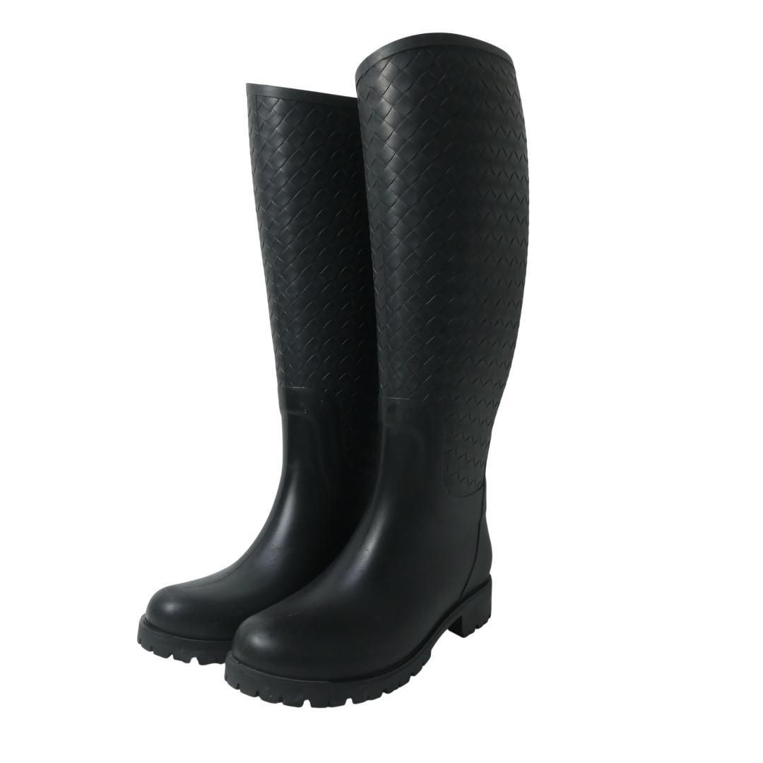 美品 BOTTEGA VENETA ボッテガヴェネタ 35 約22cm ラバー レインブーツ