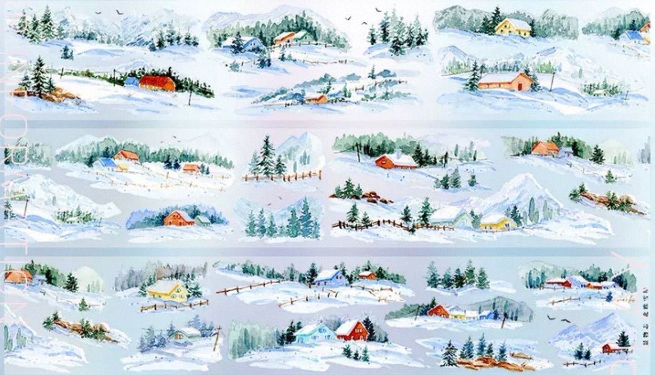  PET 北欧雪境 7 cm 5 m 100 loop 海外マスキングテープ 海外マステ 冬 雪景色 マスキングテープ テープ マスキングテープ