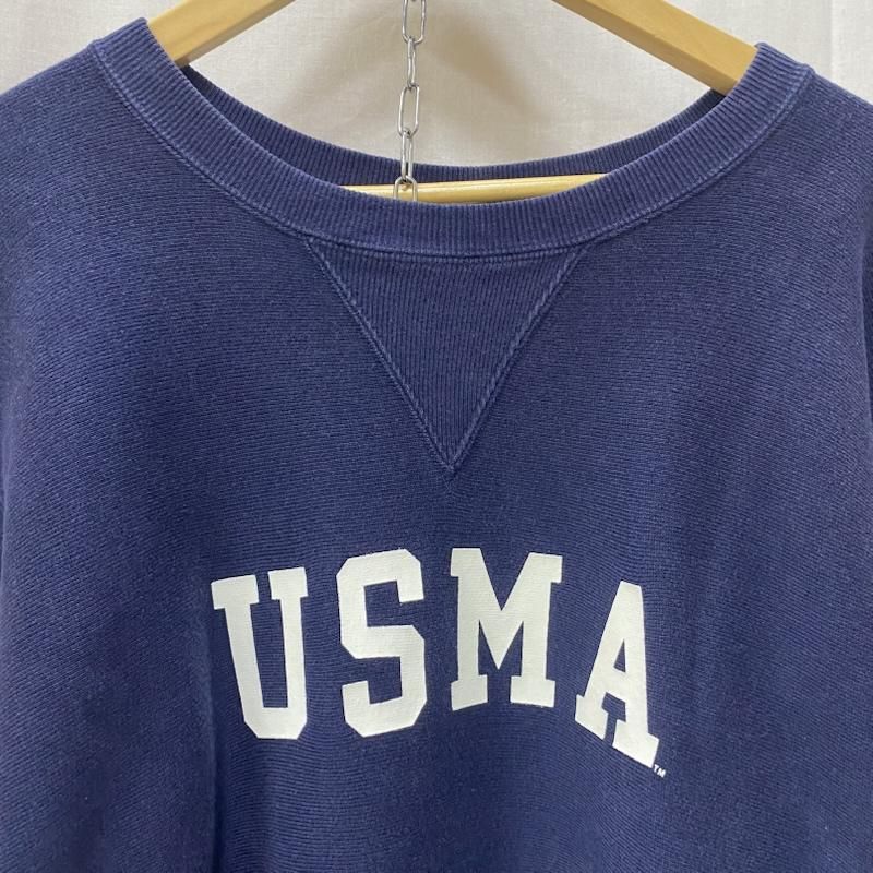 チャンピオン BEAMS別注 リバースウィーブ 前ガゼット USMAプリントスウェット NAVY L メンズ ISItems 古着