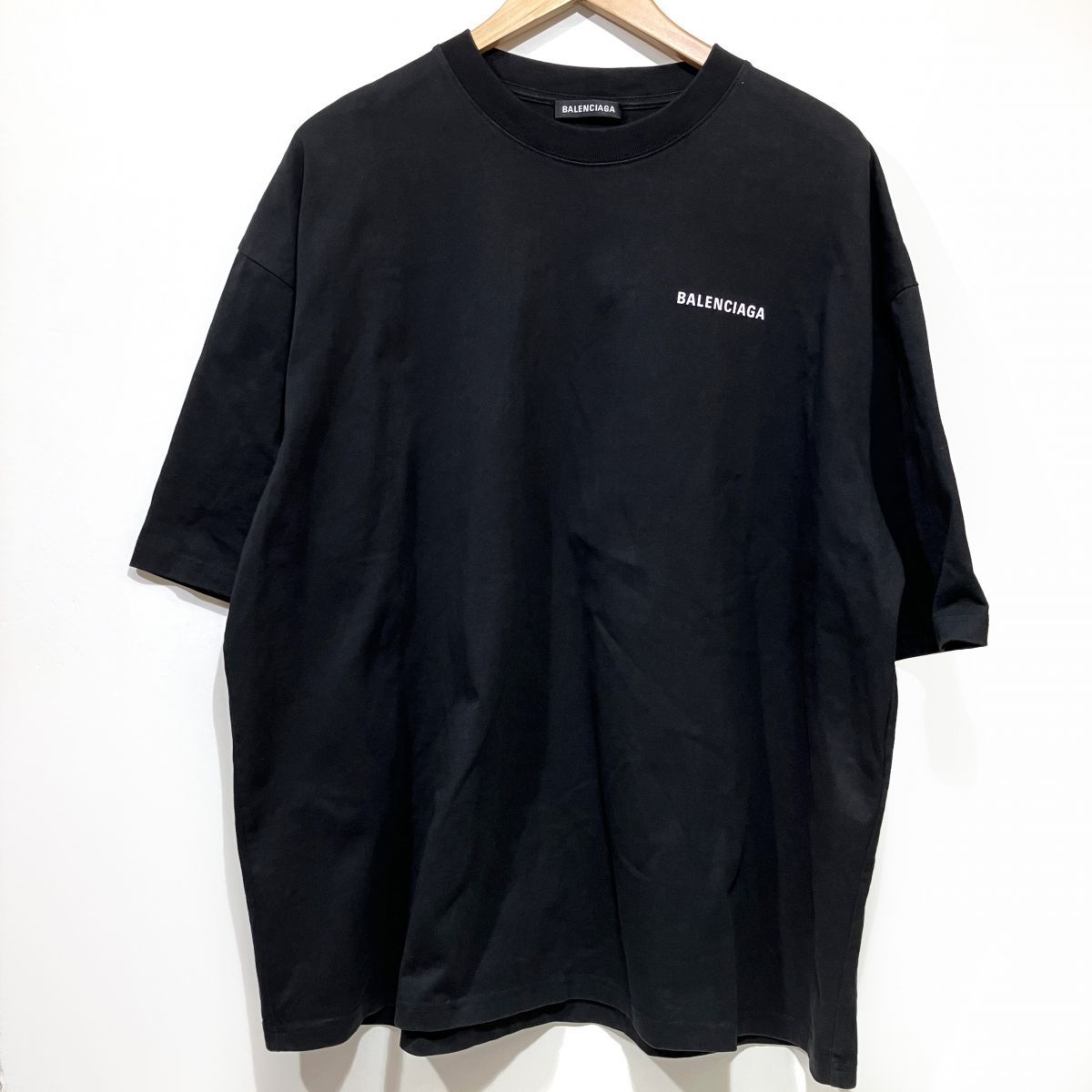 BALENCIAGA カットソー BALENCIAGA バレンシアガ Tシャツ カットソー 半袖 ロゴ ブラック