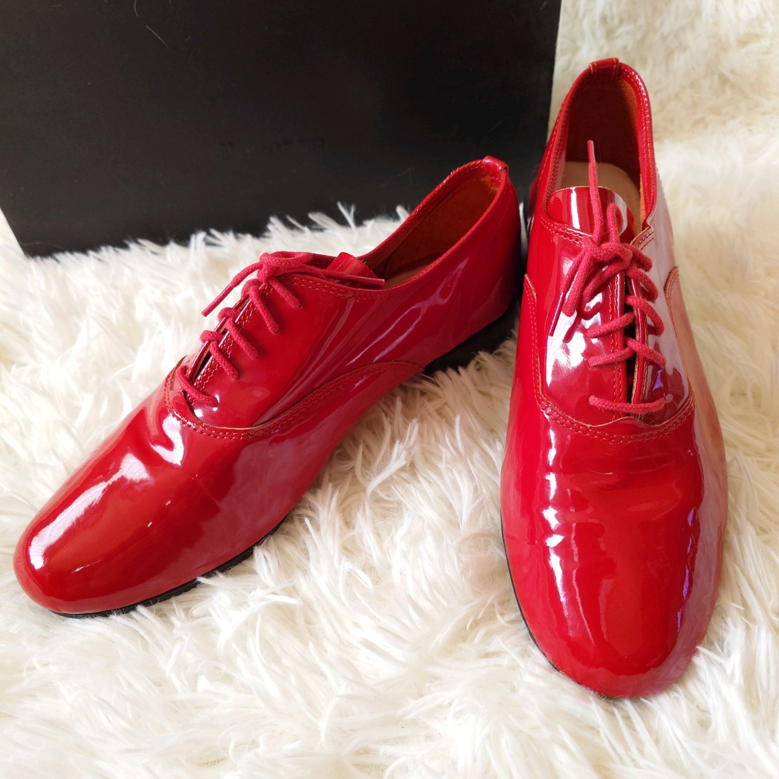 美品レペットrepetto エナメルパテント バレーシューズ ブラック 