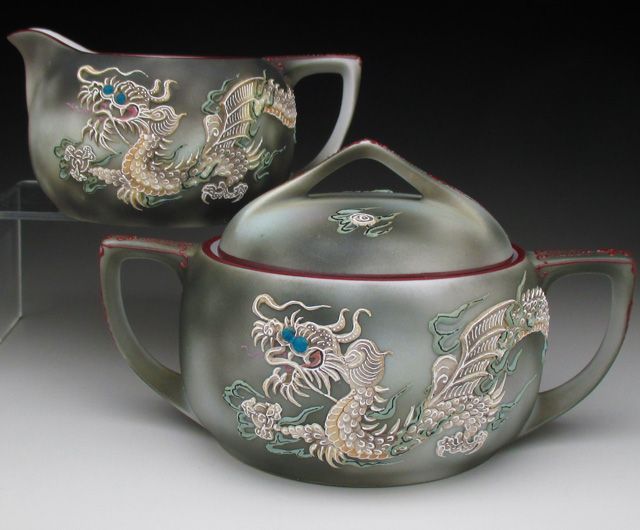 ノリタケ ドラゴン盛り上げ シュガー＆ミルクポット