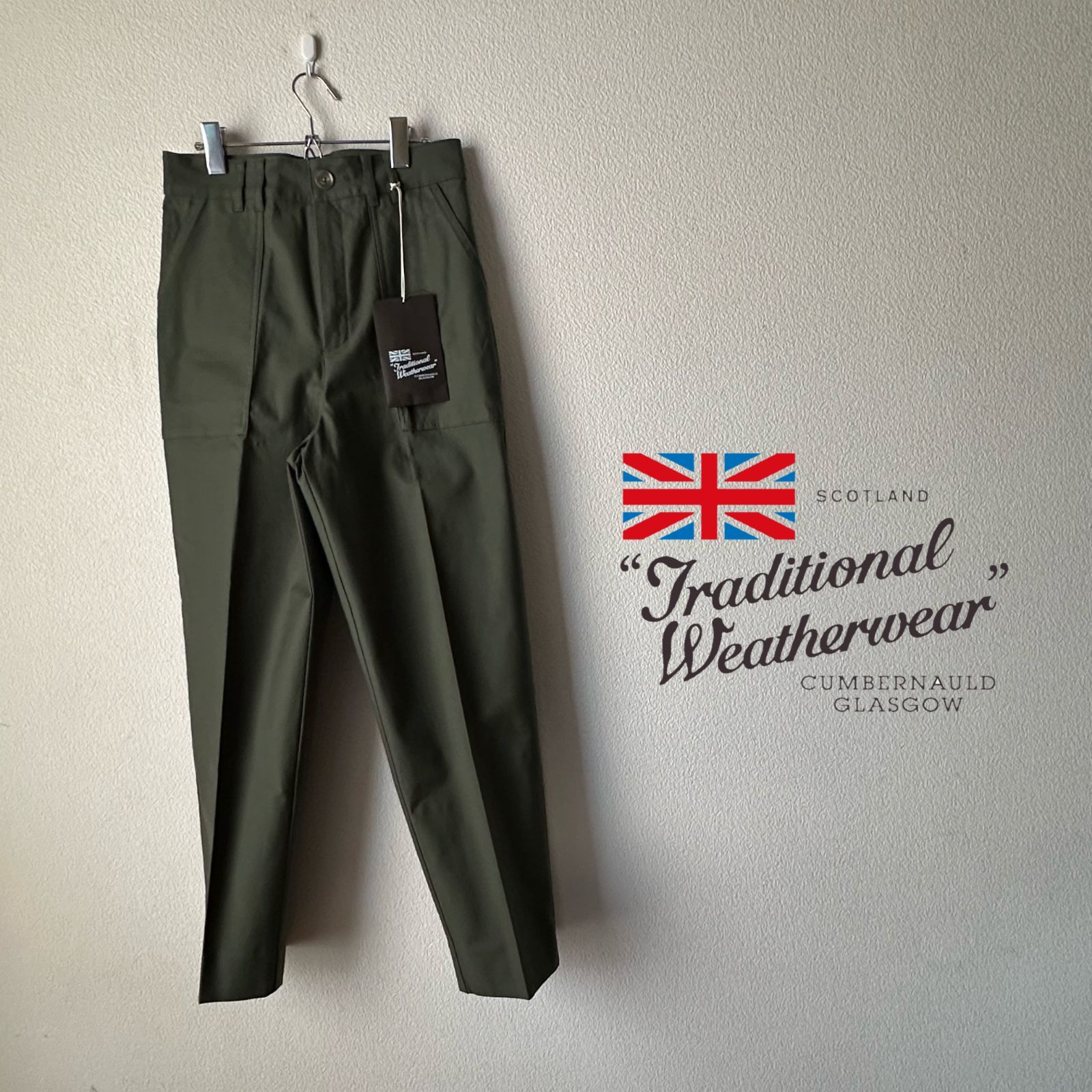 処分 Traditional Weatherwear TPR BAKER PANTS KHAKI GREEN XS