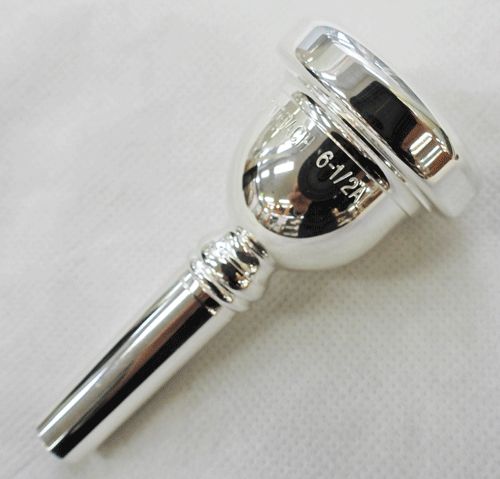 V バック トロンボーン ユーフォニアム 兼用マウスピース 6 1 2 AL 細管 モデル 銀メッキ仕上 超 ＆