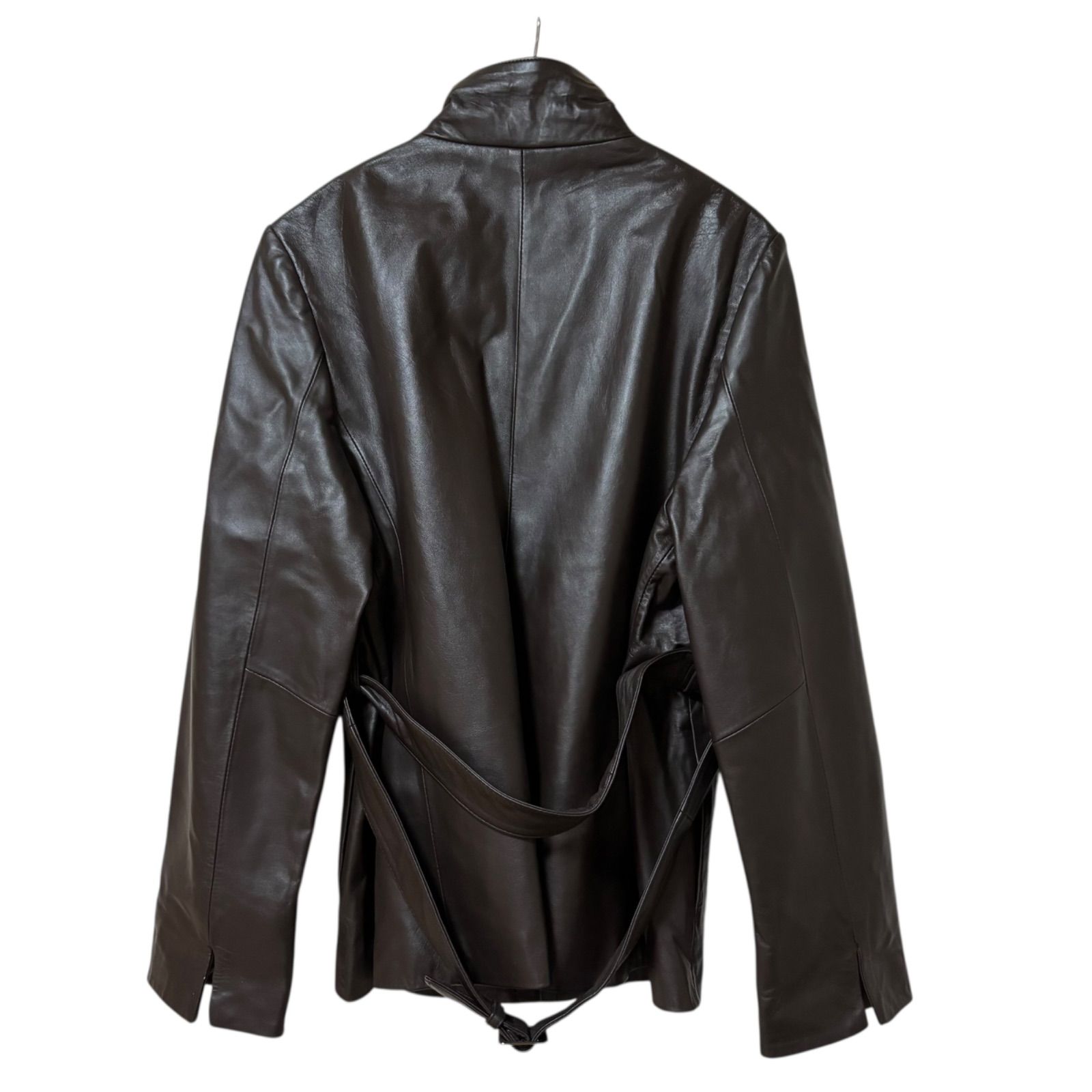 【BALMAIN】ジャケット 13号　羊革　レザー レディース ダークブラウン BALMAIN - バルマン ラビット レザージャケット 11 ブラウン BALMAIN