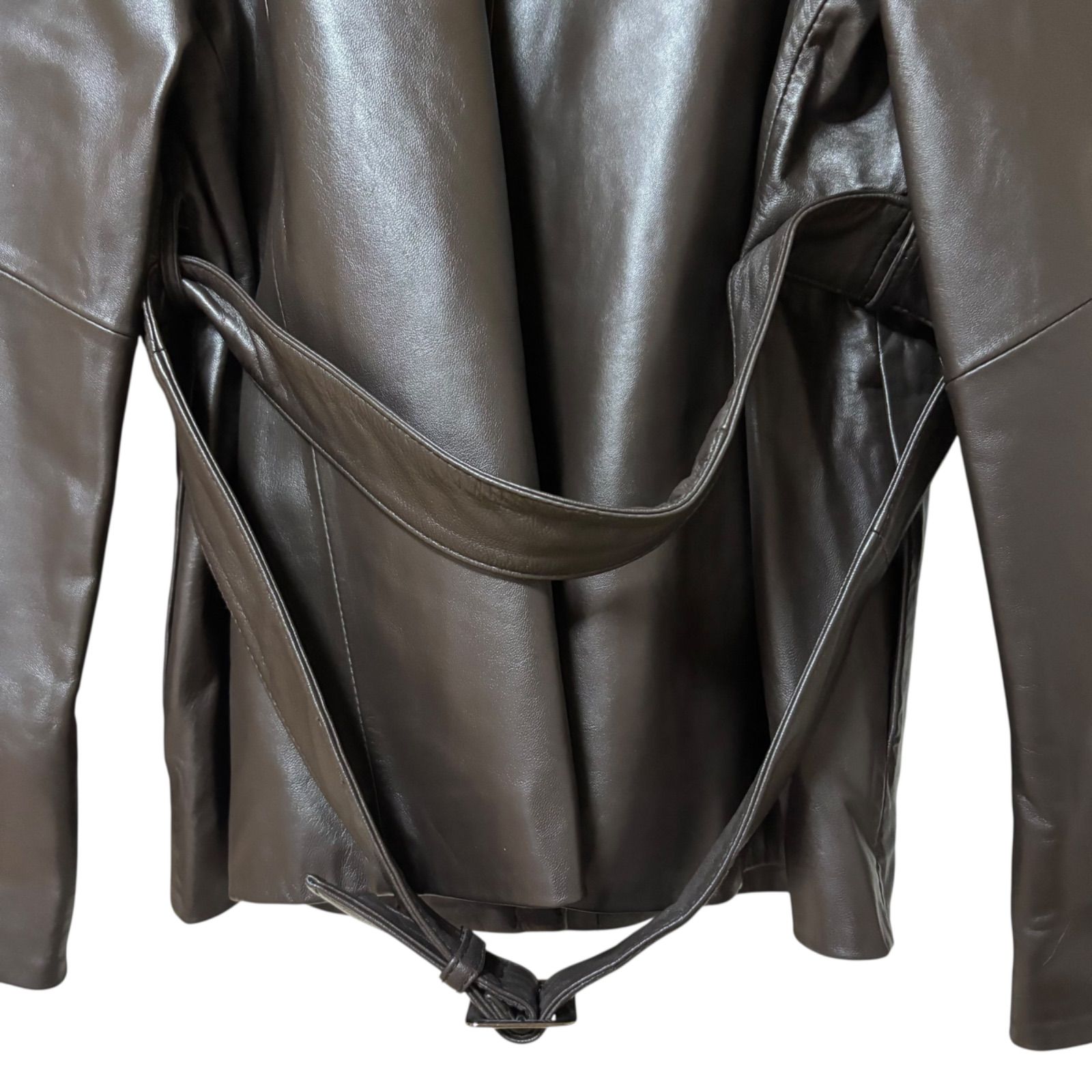 ZM1676 【美品】BALMAIN バルマン レザージャケット 羊革 ブラウン