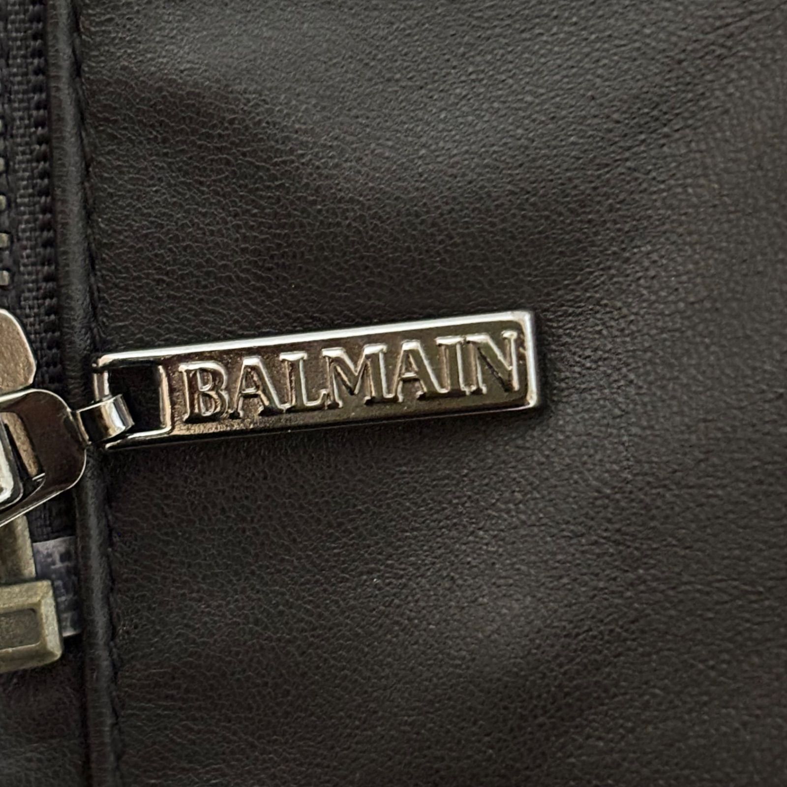 ZM1676 【美品】BALMAIN バルマン レザージャケット 羊革 ブラウン