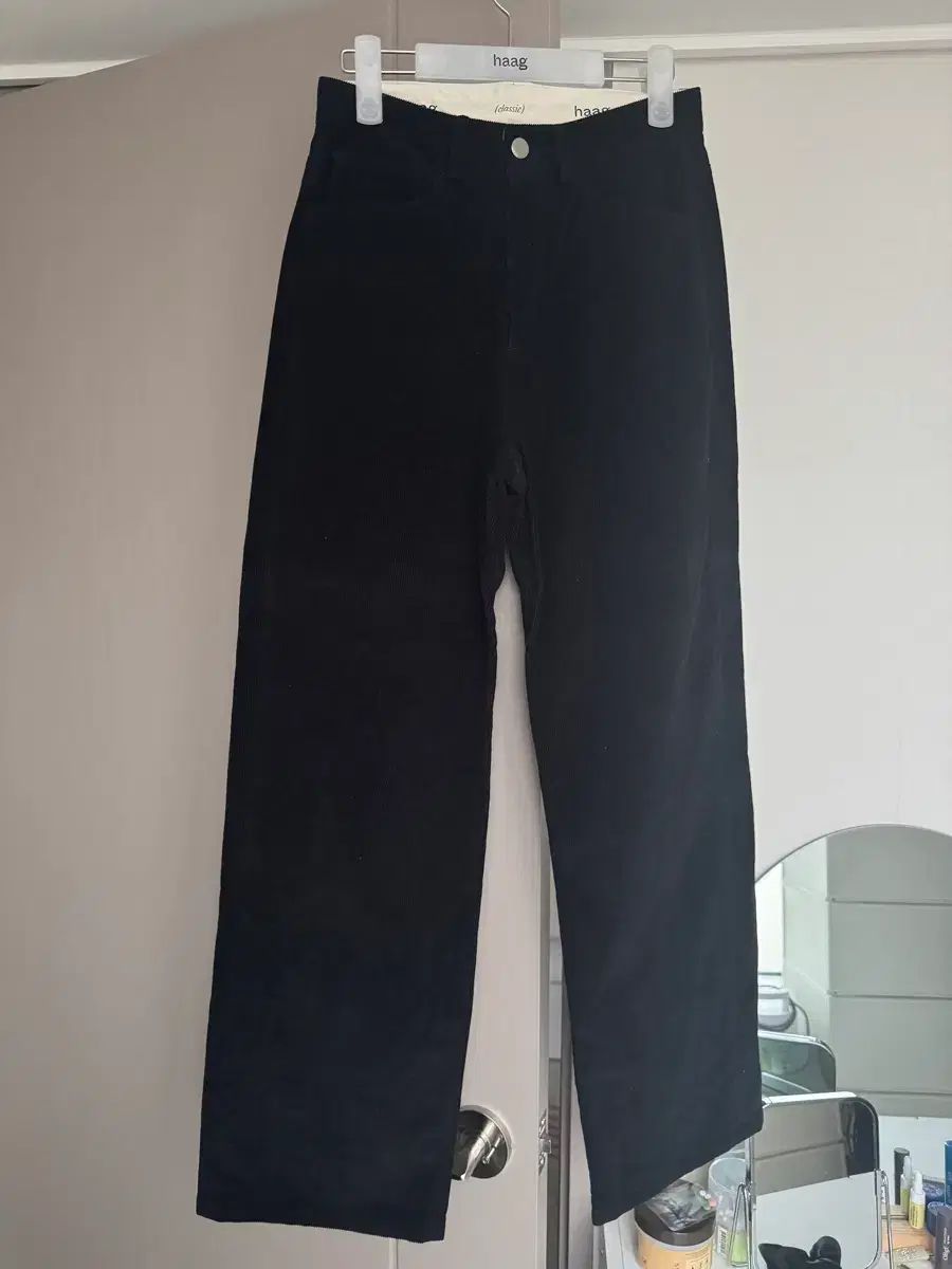 haag ヘイグ ウィンター ストレート パンツ ブラック S